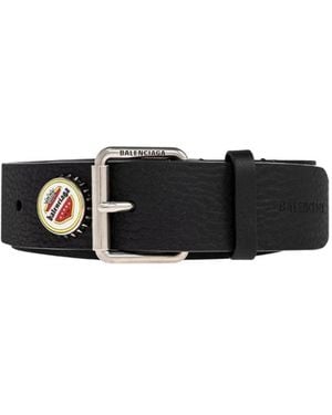 Balenciaga Logo Detailed Buckled Bag Strap - White