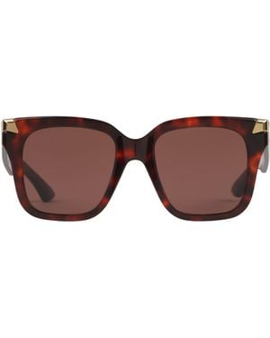 McQueen Eyewear Square Frame Sunglasses - Brown
