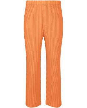 Homme Plissé Issey Miyake March Pleated Trousers - Orange