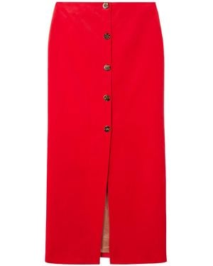 Blazé Milano Button-Front Maxi Skirt - Red