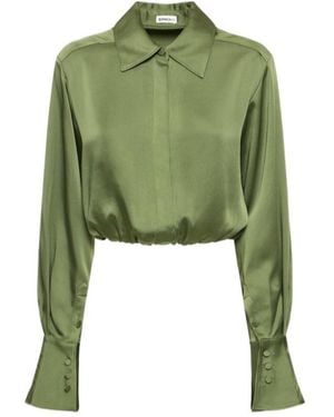 Jonathan Simkhai Blythe Crop Top Shirt - Green
