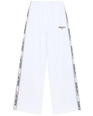 we11done 1506 Logo Tape Track Trousers - White