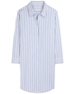 Dries Van Noten Striped Cotton Shirt Dress - Blue