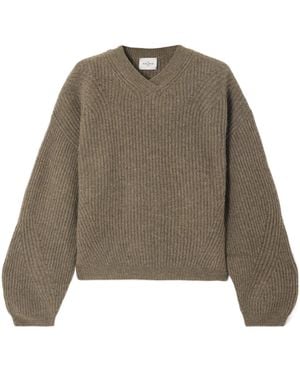 LeKasha Palermo Ribbed Organic Cashmere Sweater - Green