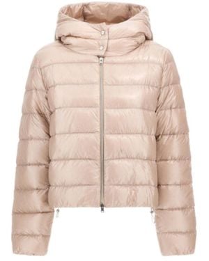 Herno Hooded Quilted Zip-Up Jacket - Natural