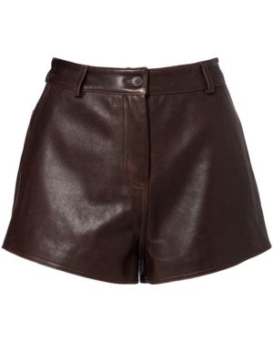 Nour Hammour Belt Loop Shorts - Brown