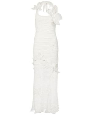 Oscar de la Renta Crochet Cotton Maxi Dress - White