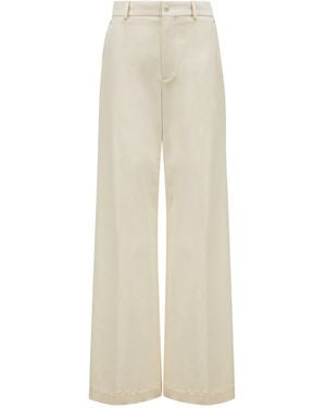 Moncler Tailored Cotton Gabardine Pants - White
