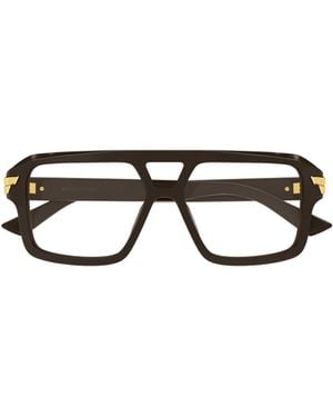 Bottega Veneta Eyewear Mitre Aviator Glasses - White