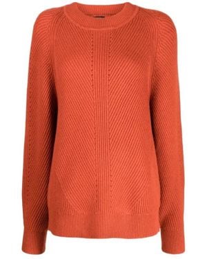 JOSEPH Crew-Neck Knitted Sweater - Orange