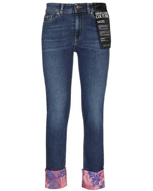 Versace Jeans Couture Couture Floral Pattern Jeans - Blue
