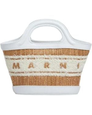 Marni Logo Tufted Micro Tote Bag - White