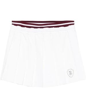 Brunello Cucinelli Striped Pleated Skirt - White