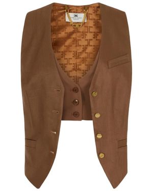 Elisabetta Franchi Crêpe Waistcoat - Brown