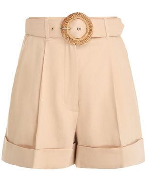 Zimmermann Buckle Belt Shorts - Natural