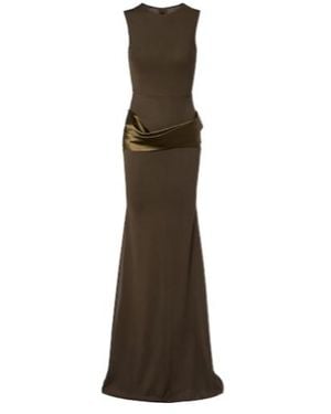 Alex Perry Satin-Trimmed Gown - Natural