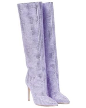 Paris Texas Holly Embellished Knee-High Boots - Purple