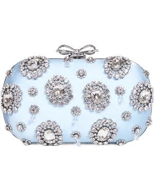 Self-Portrait Embellished Clutch Bag - Blue