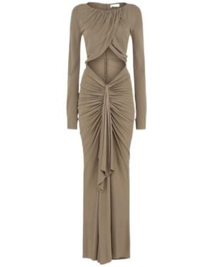 Christopher Esber Bateau Draped Dry Jersey Dress - Natural