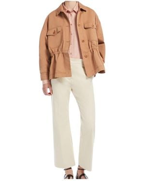 Weekend by Maxmara Stretch Gabardine Flared Trousers - White