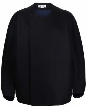 Sunnei Round-Collar Casual Jacket - Blue