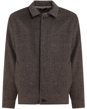 Vince Houndstooth Overshirt Jacket - Black