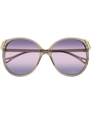 Chloé Chlo Eyewear Oval Frame Sunglasses - Purple