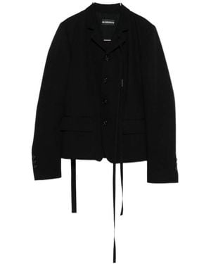 Ann Demeulemeester Single Breasted Strap Detailed Jacket - Black