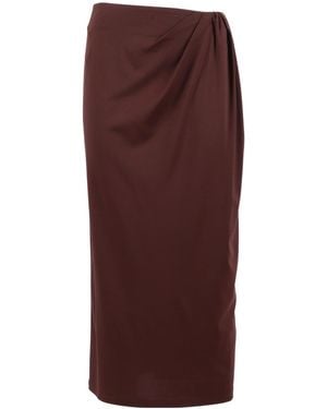 Weekend by Maxmara Ruched Midi Skirt - Brown
