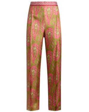 Etro Paisley Printed Bootcut Trousers - Orange