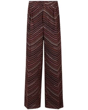 Missoni Zigzag-Knit Casual Pants - Purple