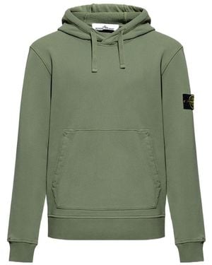 Stone Island Logo-Patch Hoodie - Green