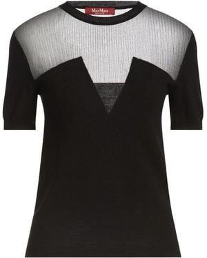 Max Mara Solid-Color Short-Sleeved Knitted Top - Black