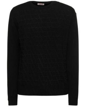 Valentino Toile Iconographe Wool Knitted Pullover - Black