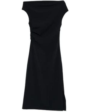 P.A.R.O.S.H. Ruched Midi Dress - Black