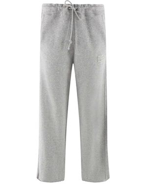 Ganni Joggers With Logo - Grey