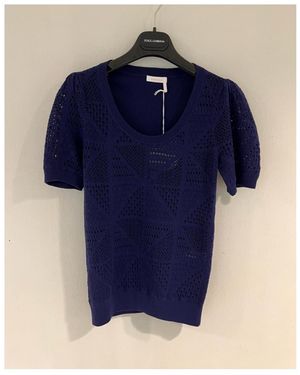 See By Chloé Knitted Short-Sleeved Pullover - Blue