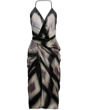 Rick Owens Satin Sleeveless Wrap Dress - Black