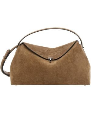 TOTEME Totême T Lock Suede Shoulder Bag - Brown