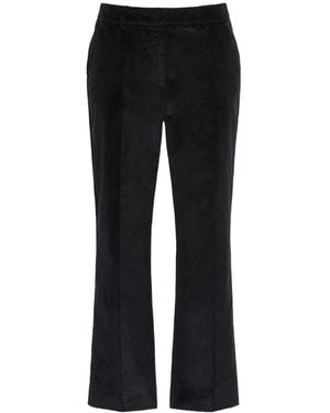 Weekend by Maxmara Cotton Velvet Cropped Trousers - Black