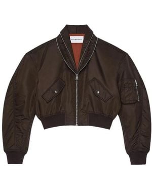 Givenchy Zipped Shawl Collar Bomber Jacket - Brown