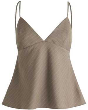 St. Agni Pinstripe Vest - Brown