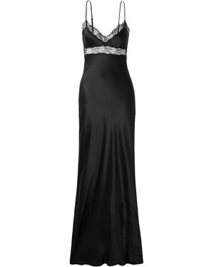 Nili Lotan Adelie Lace-Trimmed Silk-Charmeuse Gown - Black