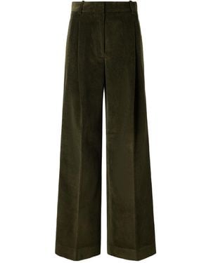 Rohe Ted Cotton-Corduroy Wide-Leg Trousers - Green