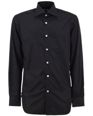 Kiton Low French Collar Shirt - Blue