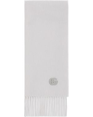 Gucci Cashmere Scarf With Patch - White