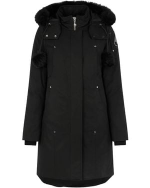 Moose Knuckles Logo Plaque Hooded Down Parka - Black