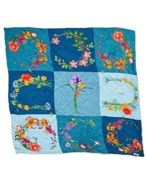 Gucci Printed Silk Shawl - Blue