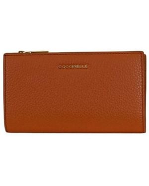 Coccinelle Logo Lettering Zipped Wallet - Brown