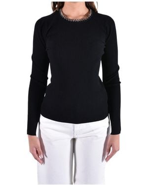 Michael Kors Ribbed Long-Sleeve Top - Black